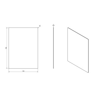PLAIN zrcadlo 50x70cm, zakulacené rohy, bez úchytu 1501-25