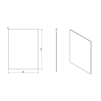 PLAIN zrcadlo 60x80cm, zakulacené rohy, bez úchytu 1501-26