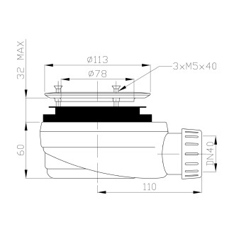GELCO vaničkový sifon, průměr 90mm, DN40, nízký, pro vaničky s krytem PB90EXN MINUS