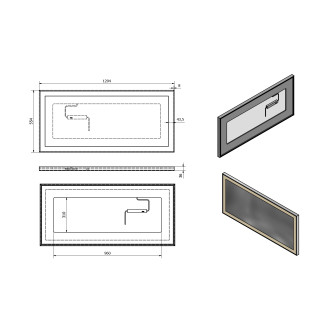 LUMINAR zrcadlo s LED osvětlením v rámu 1200x550mm, chrom NL560