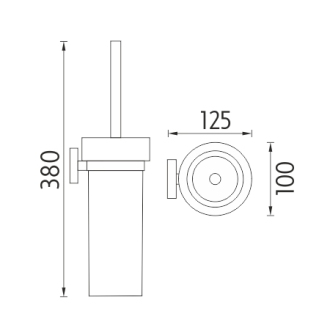 Nimco Unix UN 13094W-26 Toaletní WC kartáč, skleněný