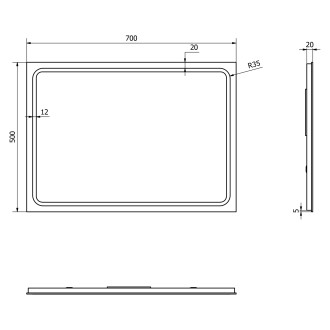 GEMINI zrcadlo s LED osvětlením 500x700mm GM050