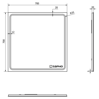 GEMINI zrcadlo s LED osvětlením 700x700mm GM070
