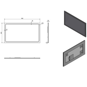GEMINI zrcadlo s LED osvětlením 900x500mm GM090