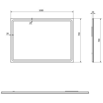 GEMINI zrcadlo s LED osvětlením 1000x700mm GM100