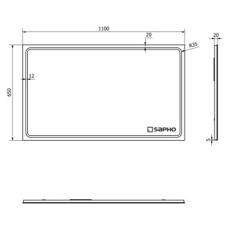GEMINI zrcadlo s LED osvětlením 1100x650mm GM110