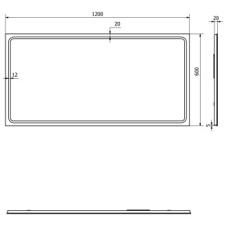 GEMINI zrcadlo s LED osvětlením 1200x600mm GM120