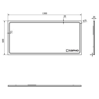 GEMINI zrcadlo s LED osvětlením 1300x600mm GM130