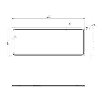 GEMINI zrcadlo s LED osvětlením 1400x550mm GM140