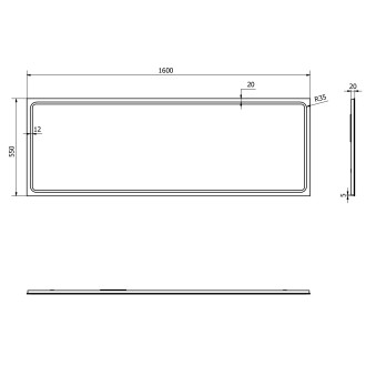 GEMINI zrcadlo s LED osvětlením 1600x550mm GM160