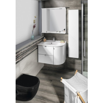 PULSE galerka s LED osvětlením, 75x80x17cm, levá, bílá/antracit PU077-3034
