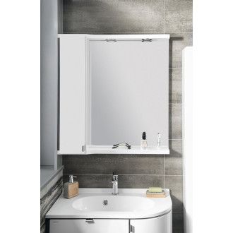 PULSE galerka s LED osvětlením, 75x80x17cm, levá, bílá/antracit PU077-3034