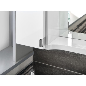PULSE galerka s LED osvětlením, 75x80x17cm, levá, bílá/antracit PU077-3034