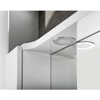 PULSE galerka s LED osvětlením, 75x80x17cm, levá, bílá/antracit PU077-3034