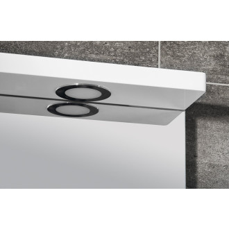 PULSE galerka s LED osvětlením, 75x80x17cm, levá, bílá/antracit PU077-3034