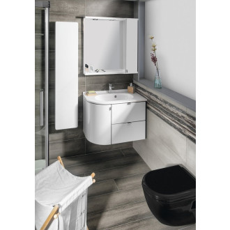 PULSE galerka s LED osvětlením, 75x80x17cm, pravá, bílá/antracit PU078-3034