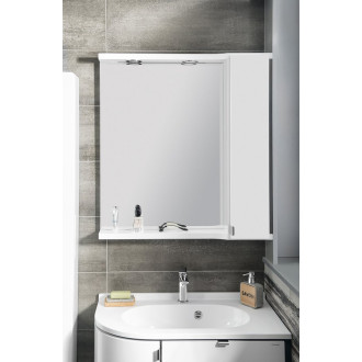 PULSE galerka s LED osvětlením, 75x80x17cm, pravá, bílá/antracit PU078-3034