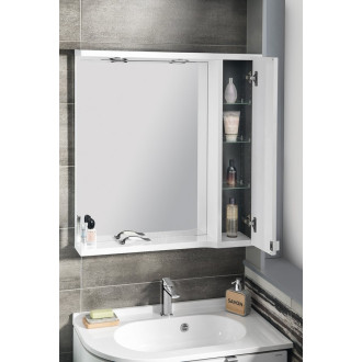 PULSE galerka s LED osvětlením, 75x80x17cm, pravá, bílá/antracit PU078-3034