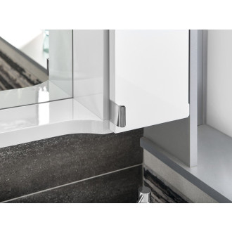 PULSE galerka s LED osvětlením, 75x80x17cm, pravá, bílá/antracit PU078-3034