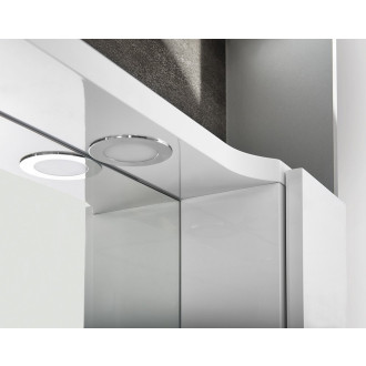 PULSE galerka s LED osvětlením, 75x80x17cm, pravá, bílá/antracit PU078-3034