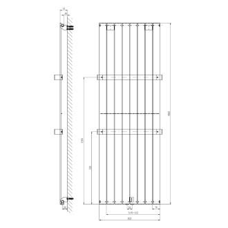 COLONNA otopné těleso 602x1800 mm, metalická stříbrná IR146