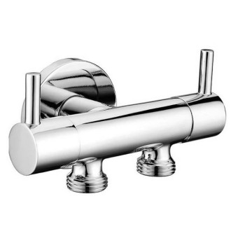 Dvojventil pro napojení bidetové sprchy a WC, chrom 1209-04-B