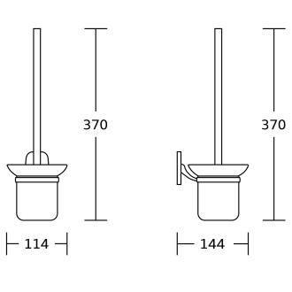 RUMBA WC štětka závěsná, mléčné sklo, chrom RB108