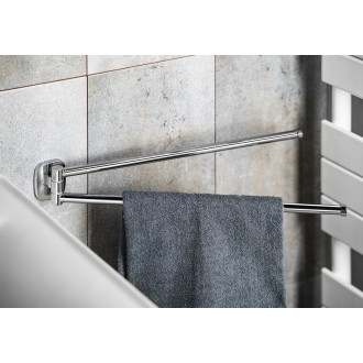 RUMBA dvojitý držák ručníků otočný 450mm, chrom RB121