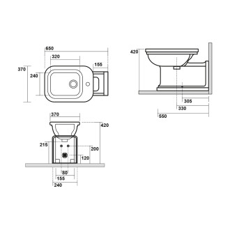 WALDORF bidet 37x65cm, bílá 4120K1