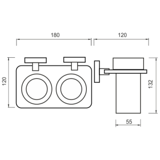 Nimco Unix UN X3-58DW-26 Držák na kartáčky dvojitý