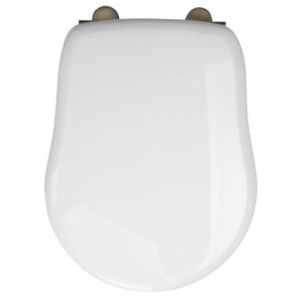 RETRO WC sedátko Soft Close, polyester, bílá/bronz 108601