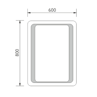 Nimco Série 5000 ZP 5001 LED zrcadlo 800x600 rám hliníkový