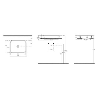 SOTT AQUA keramické umyvadlo 50x38cm, bílá 10SQ51050