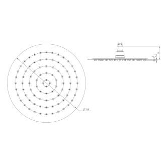 SLIM hlavová sprcha, průměr 250mm, nerez lesk MS574
