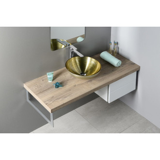 MURANO SOFT BROWN skleněné umyvadlo na desku, průměr 40cm, béžovozlatá AL5318-67
