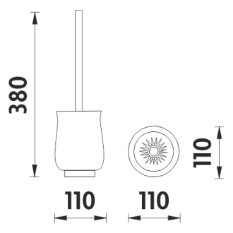 Nimco Lada staroměď 1094LA-80 Toaletní WC kartáč