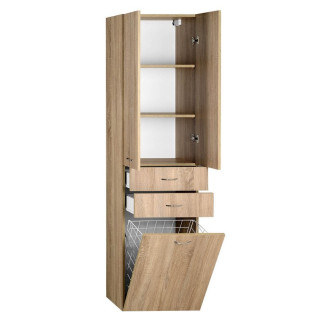 ZOJA/KERAMIA FRESH skříňka vysoká s košem 50x184x29cm, dub platin 51295
