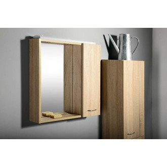 ZOJA/KERAMIA FRESH galerka s LED osvětlením, 60x60x14cm, pravá, dub platin 45028