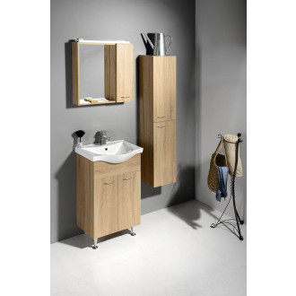 ZOJA/KERAMIA FRESH galerka s LED osvětlením, 60x60x14cm, pravá, dub platin 45028