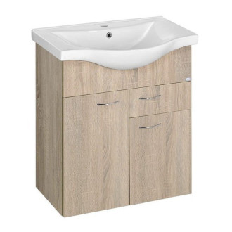 KERAMIA FRESH umyvadlová skříňka, 1 zásuvka, 60,6x74x34cm, dub platin 50066