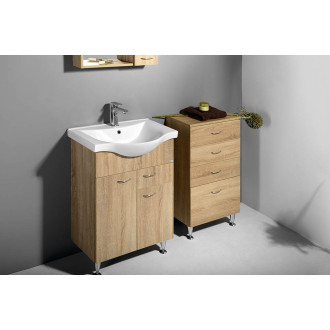 KERAMIA FRESH umyvadlová skříňka, 1 zásuvka, 60,6x74x34cm, dub platin 50066