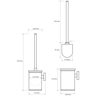X-STEEL WC štětka závěsná, nerez mat XS305