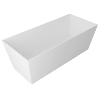 KVADRIE volně stojící vana 1590x650x550mm, litý mramor, bílá lesk GVKV1590