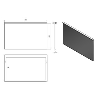 BORA zrcadlo s LED osvětlením a vypínačem 1000x600mm, chrom AL716