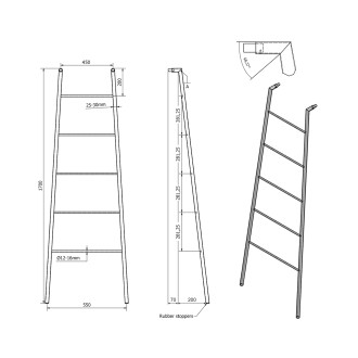 SEGA sušák ručníků na opření 550x1700x70mm, bílá mat SE101