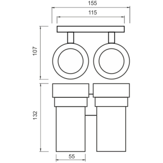 Nimco Keira KE 22058DW-26 Držák sklenek dvojitý