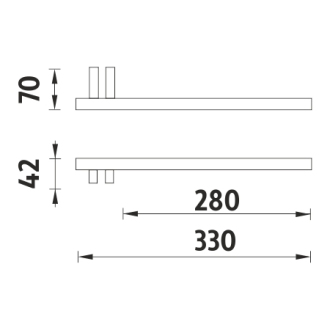 Nimco Keira KE 22060AP-26 Držák na ručníky pravý do nábytku