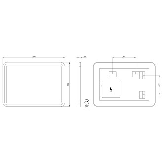 NYX zrcadlo s LED osvětlením 500x700mm NY050