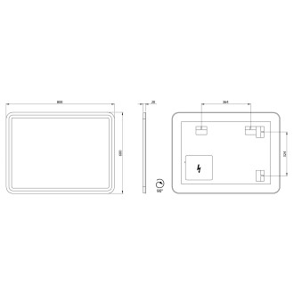 NYX zrcadlo s LED osvětlením 600x800mm NY060