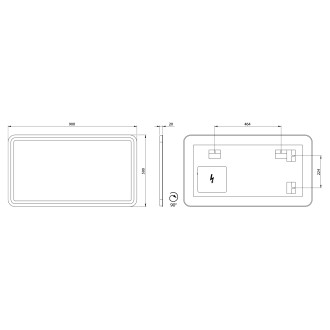 NYX zrcadlo s LED osvětlením 900x500mm NY090